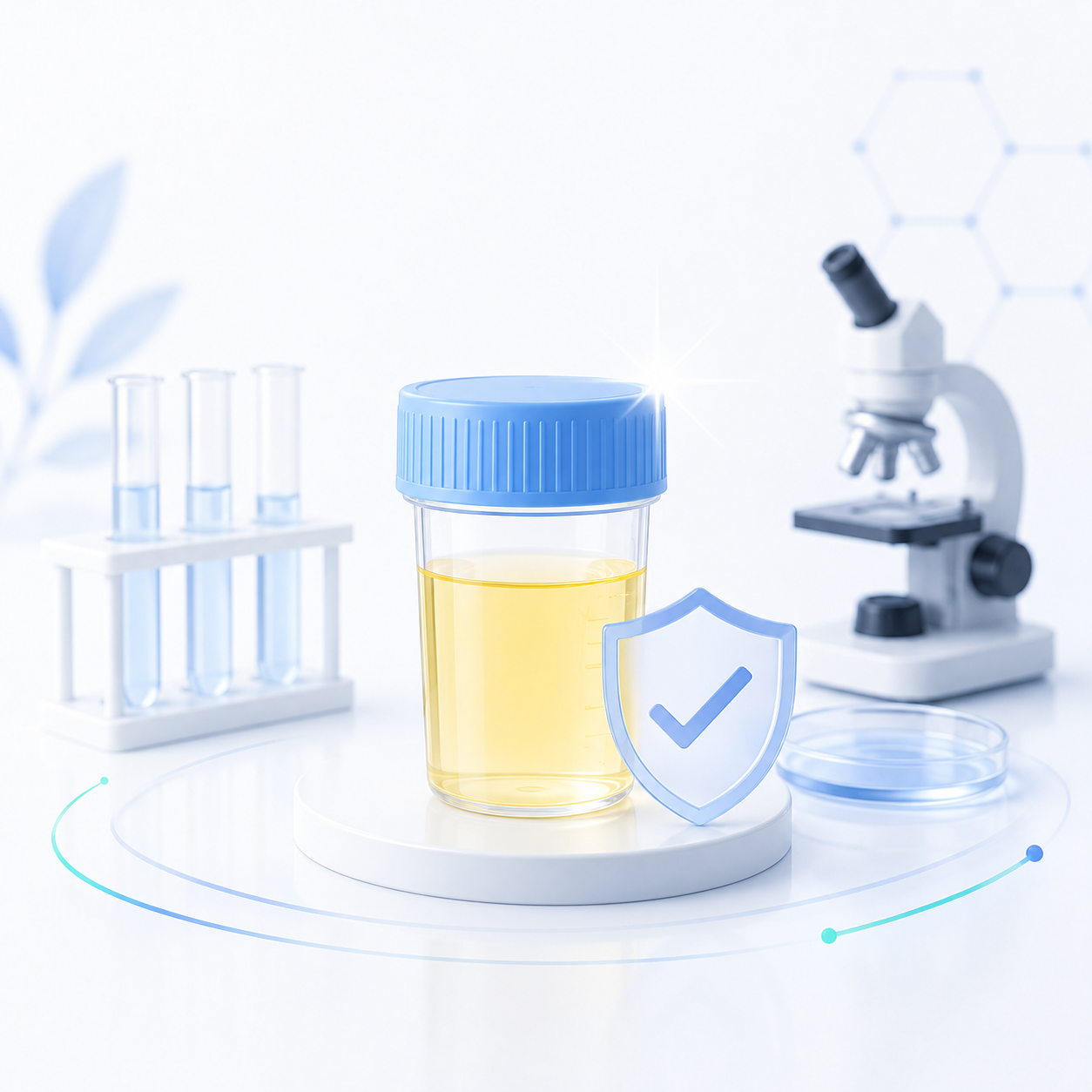 Illustration representing a clean sample container for urine testing.